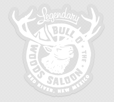 6 Inch Legendary Bull Vinyl Vehicle Decal- White